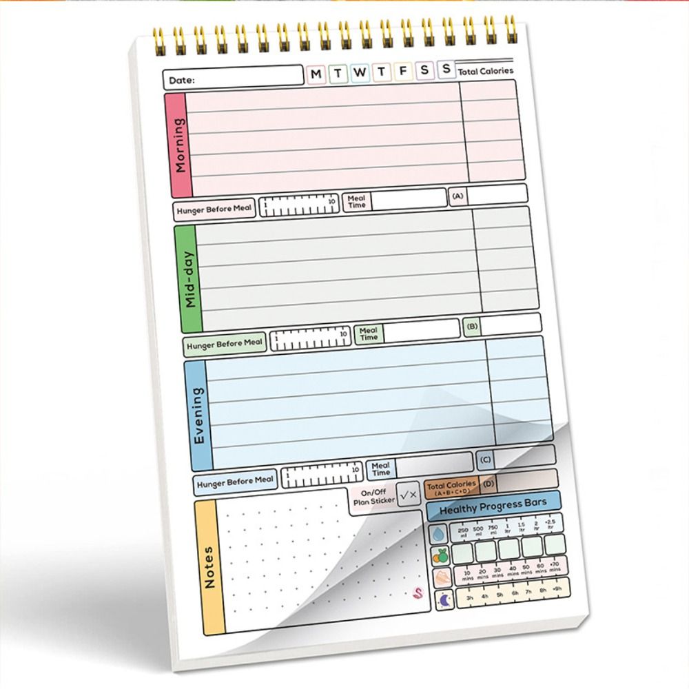 Meal Plan Notepad - New A5 Daily Calorie Planner Notebook