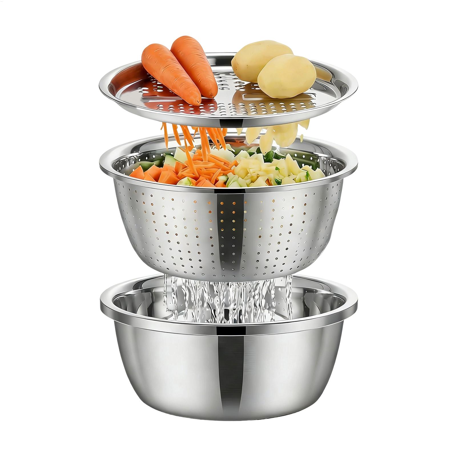 Meal Prep Pasta - Stainless Steel Colander Strainer Basin 26cm