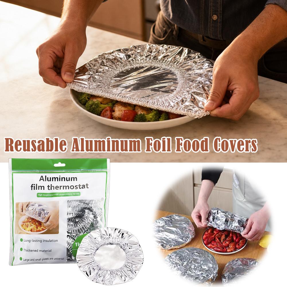 Meal Prep Plan - 50Pcs Reusable Aluminum Foil Food Cover