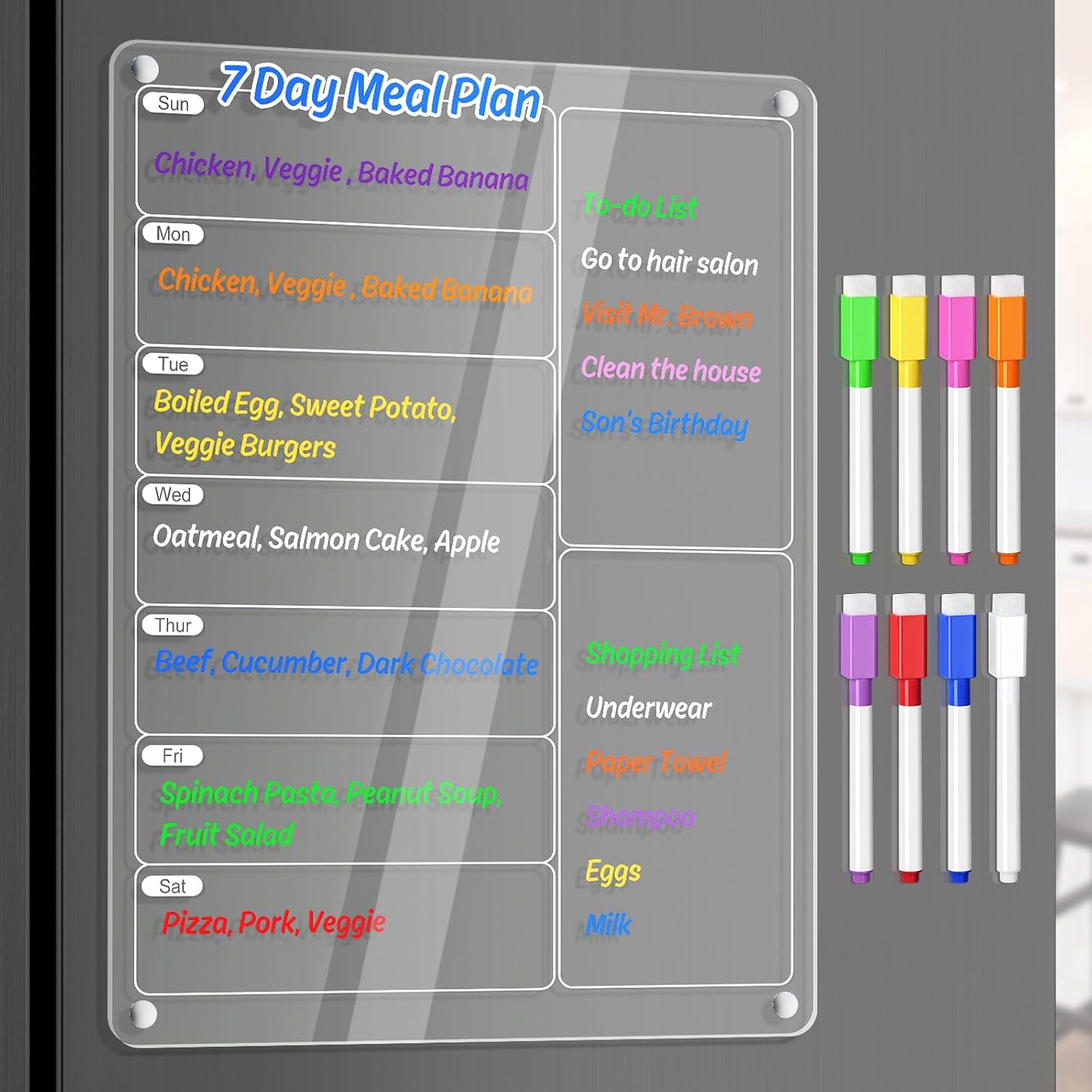 Clear Acrylic Magnetic Fridge  - đánh giá và giá Meal Plan Notepad