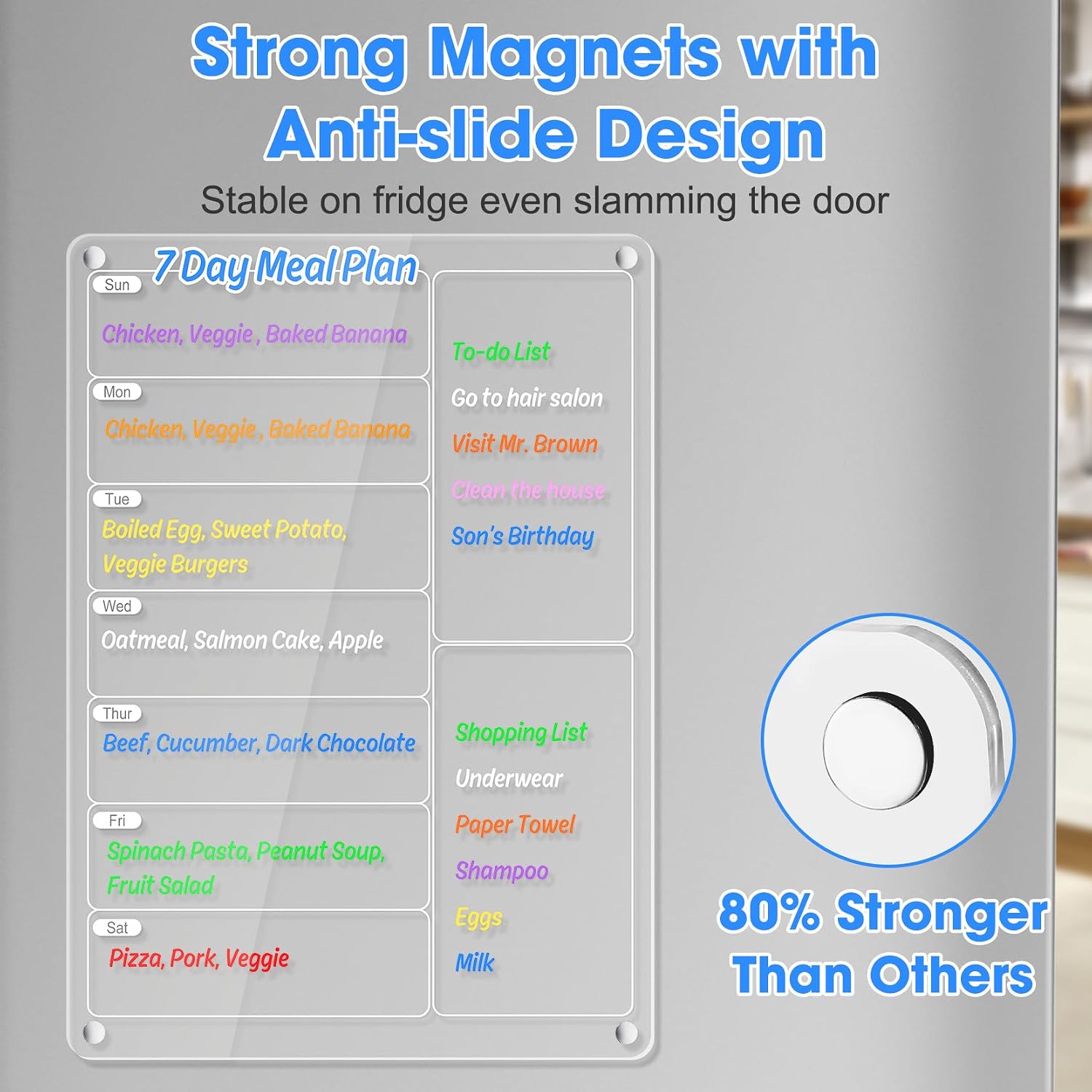 Clear Acrylic Magnetic Fridge  - đánh giá và giá Meal Plan Notepad