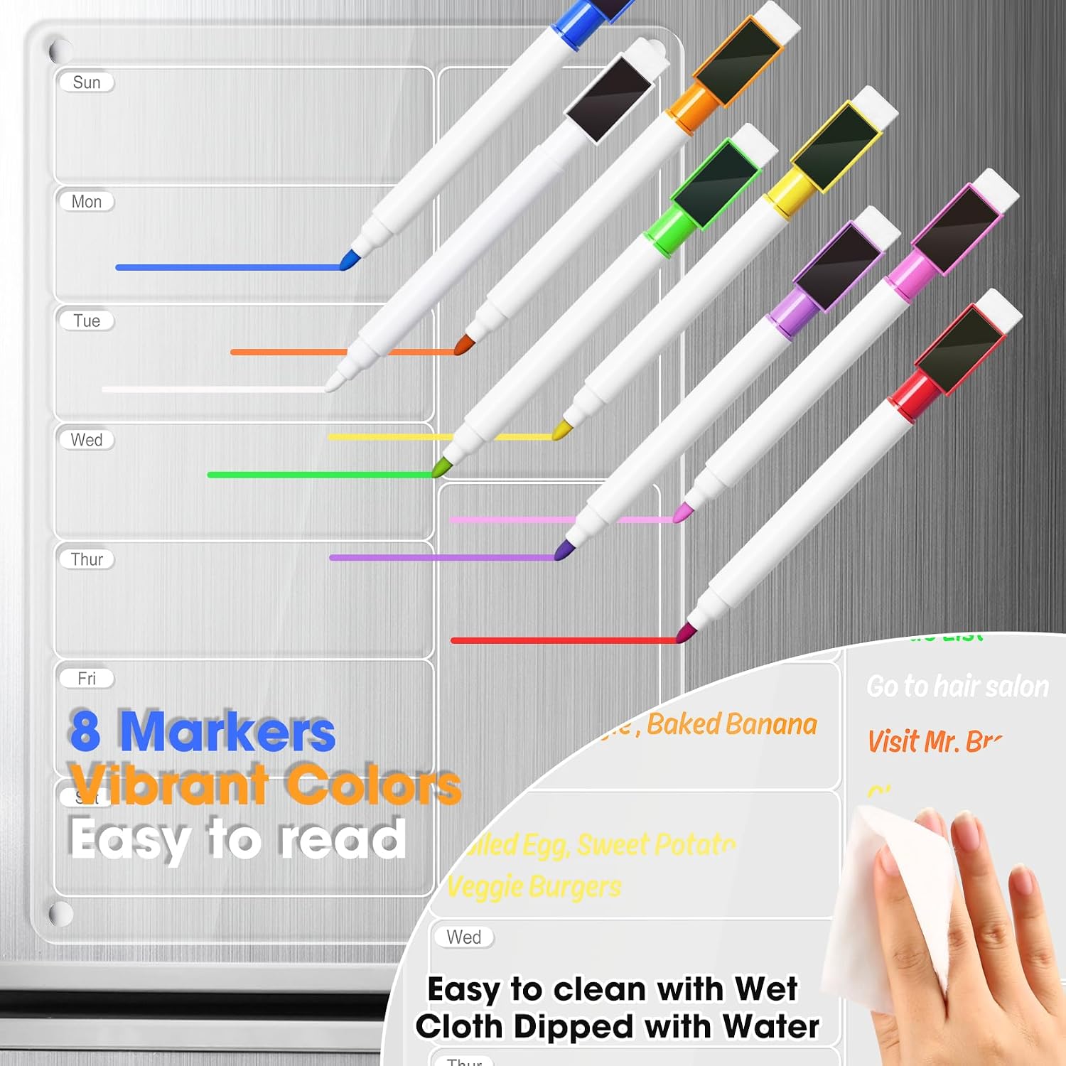 Clear Acrylic Magnetic Fridge  - đánh giá và giá Meal Plan Notepad
