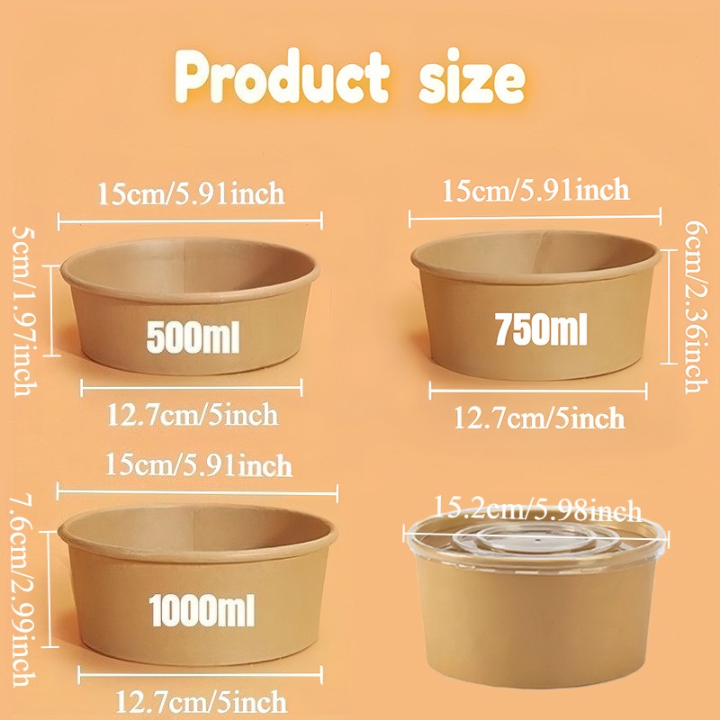 Kraft Paper Round Bowls Dispos - đánh giá và giá Meal Prep Plan