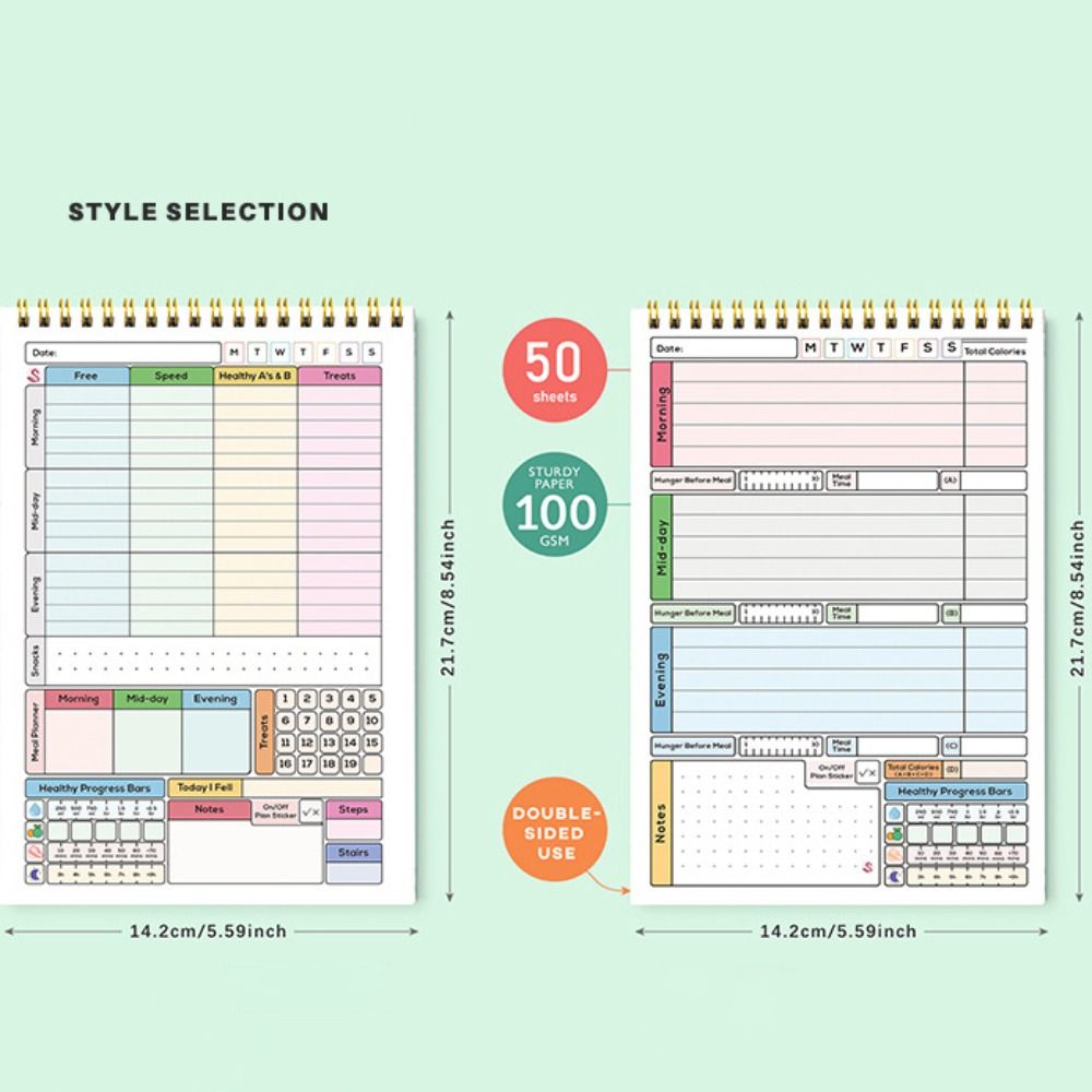 New A5 Daily Calorie Planner N - đánh giá và giá Meal Plan Notepad