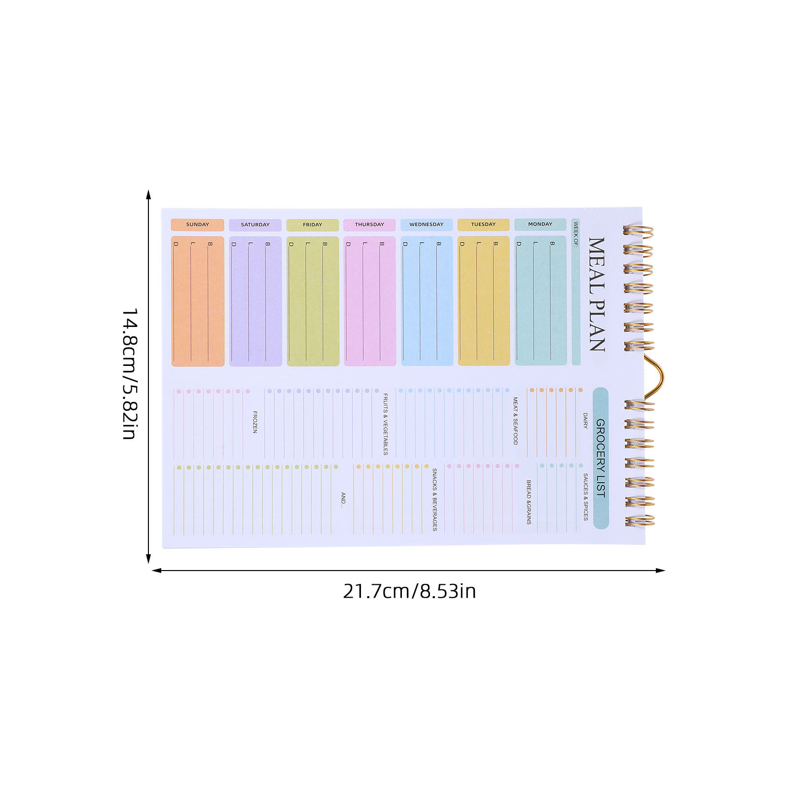 Pastel A5 Weekly Meal Planner  - đánh giá và giá Meal Plan Notepad
