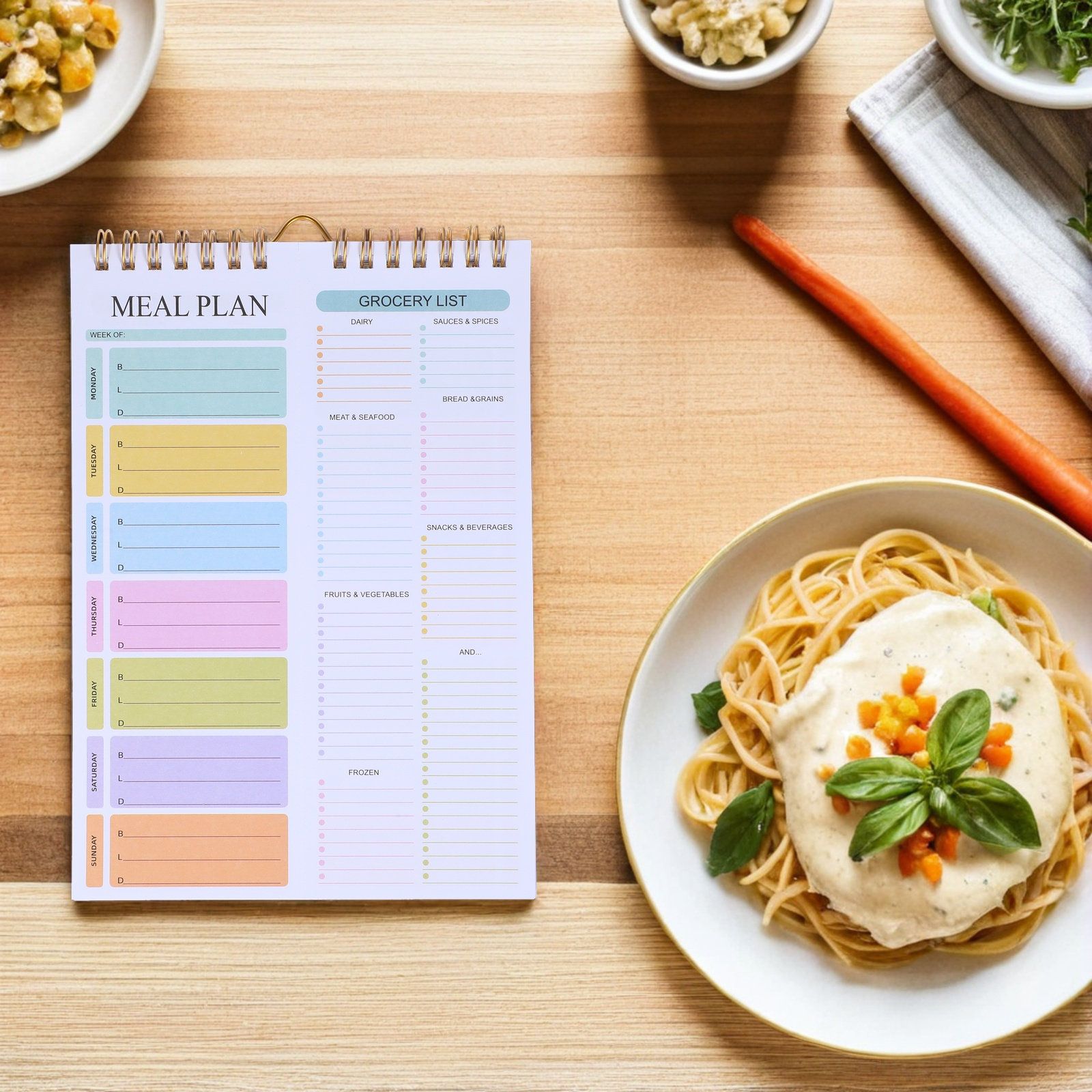 Pastel A5 Weekly Meal Planner  - đánh giá và giá Meal Plan Notepad