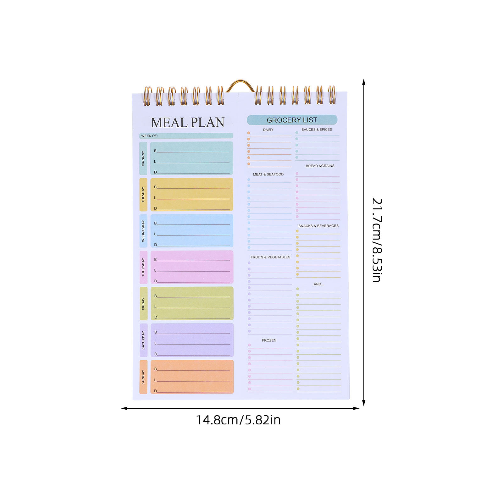 Pastel Undated A5 Weekly Meal  - đánh giá và giá Meal Plan Notepad