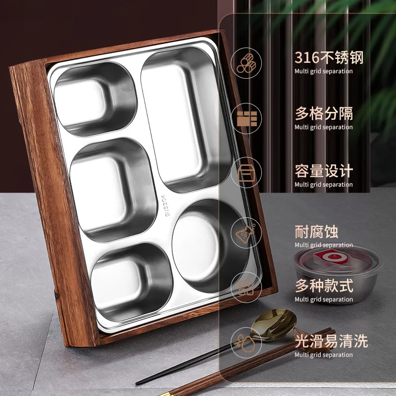 Black Walnut Bento Box with Di - đánh giá và giá Meal Prep Korean
